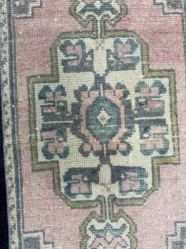 Turkish Mini Rug Oriental Hand Knotted Vintage Rug  1'6" x  3'4'' #12015
