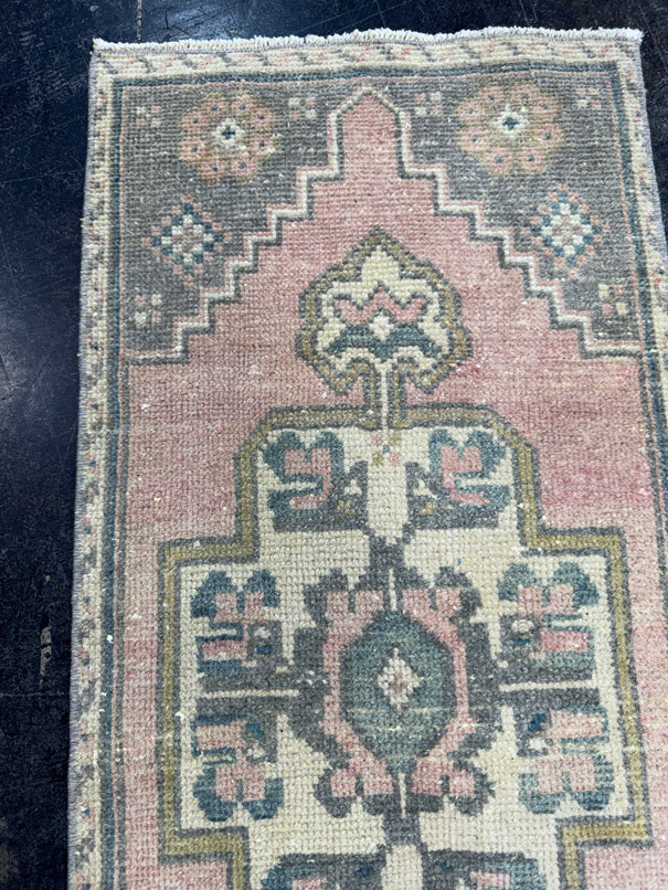 Turkish Mini Rug Oriental Hand Knotted Vintage Rug  1'6" x  3'4'' #12015