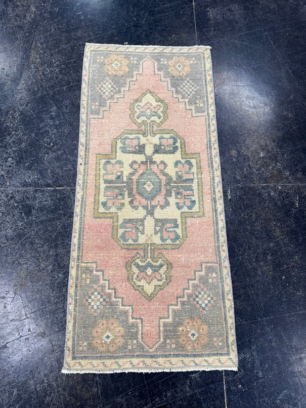 Turkish Mini Rug Oriental Hand Knotted Vintage Rug  1'6" x  3'4'' #12015