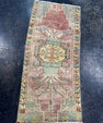 Turkish Mini Rug Oriental Hand Knotted Vintage Rug  1'4" x  3'1'' #12005
