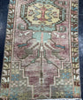 Turkish Mini Rug Oriental Hand Knotted Vintage Rug  1'4" x  3'1'' #12005