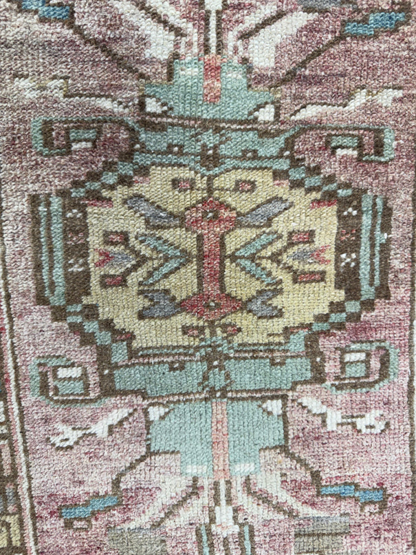 Turkish Mini Rug Oriental Hand Knotted Vintage Rug  1'4" x  3'1'' #12005