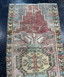 Turkish Mini Rug Oriental Hand Knotted Vintage Rug  1'4" x  3'1'' #12005