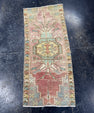 Turkish Mini Rug Oriental Hand Knotted Vintage Rug  1'4" x  3'1'' #12005