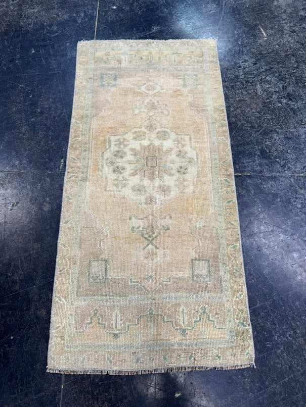 Turkish Mini Rug Oriental Hand Knotted Vintage Rug  1'7" x  3'5'' #12004