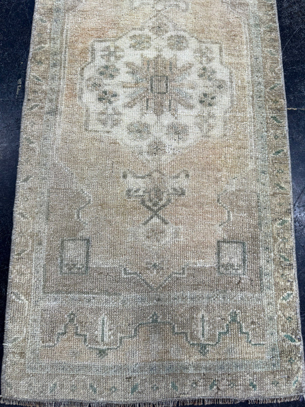 Turkish Mini Rug Oriental Hand Knotted Vintage Rug  1'7" x  3'5'' #12004