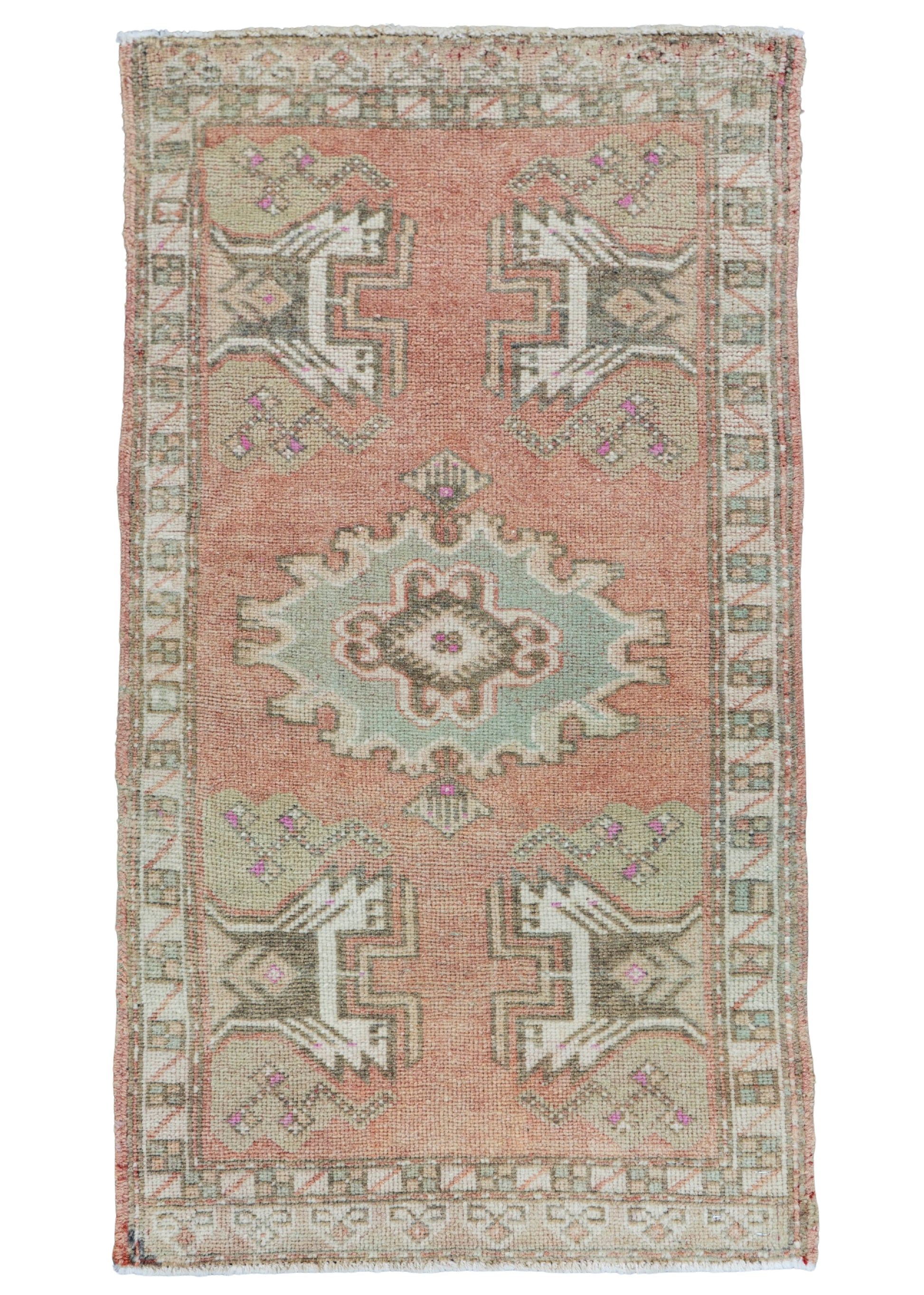 Turkish Mini Rug Oriental Hand Knotted Vintage Rug 1'9" x 3'2" #16895