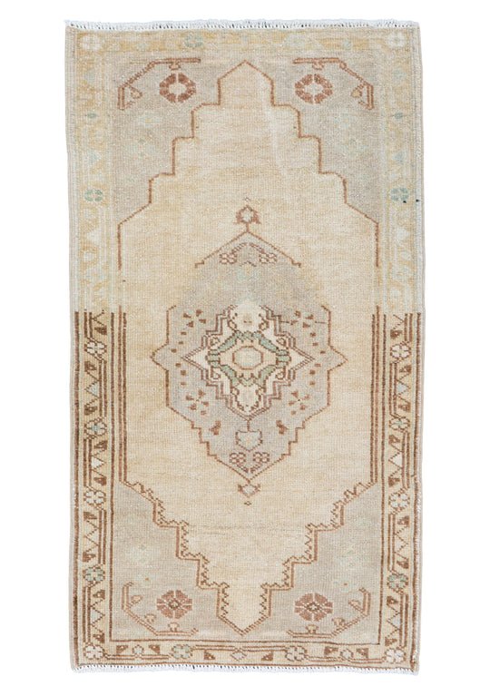 Turkish Mini Rug Oriental Hand Knotted Vintage Rug 1'9" x 3'2" #16736