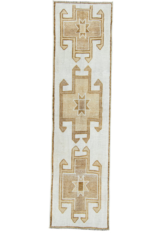 Turkish Vintage Runner Rug 3'4" x 12'9" #17073