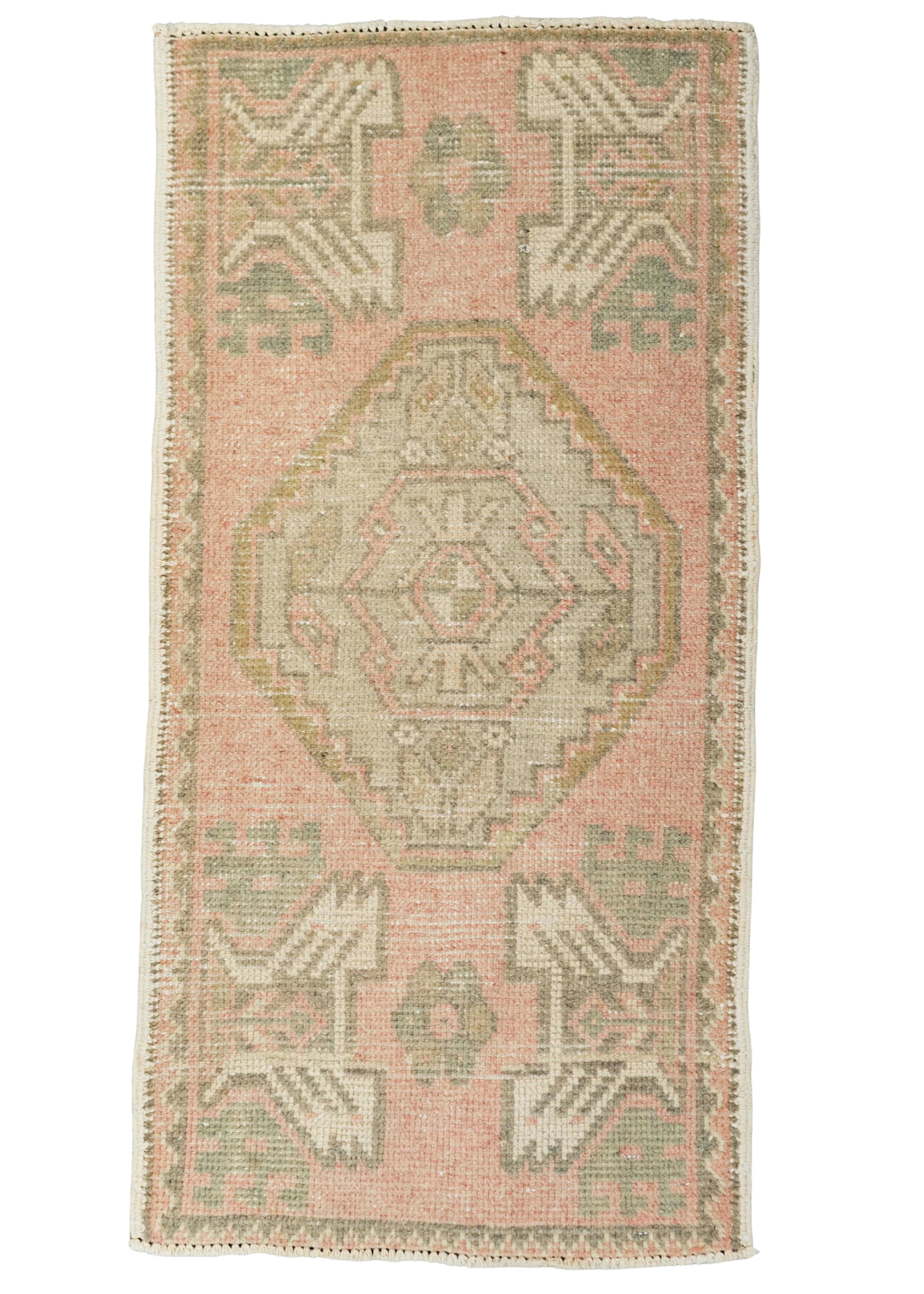 Turkish Mini Rug Oriental Hand Knotted Vintage Rug 1'7" x 3'2" #21161
