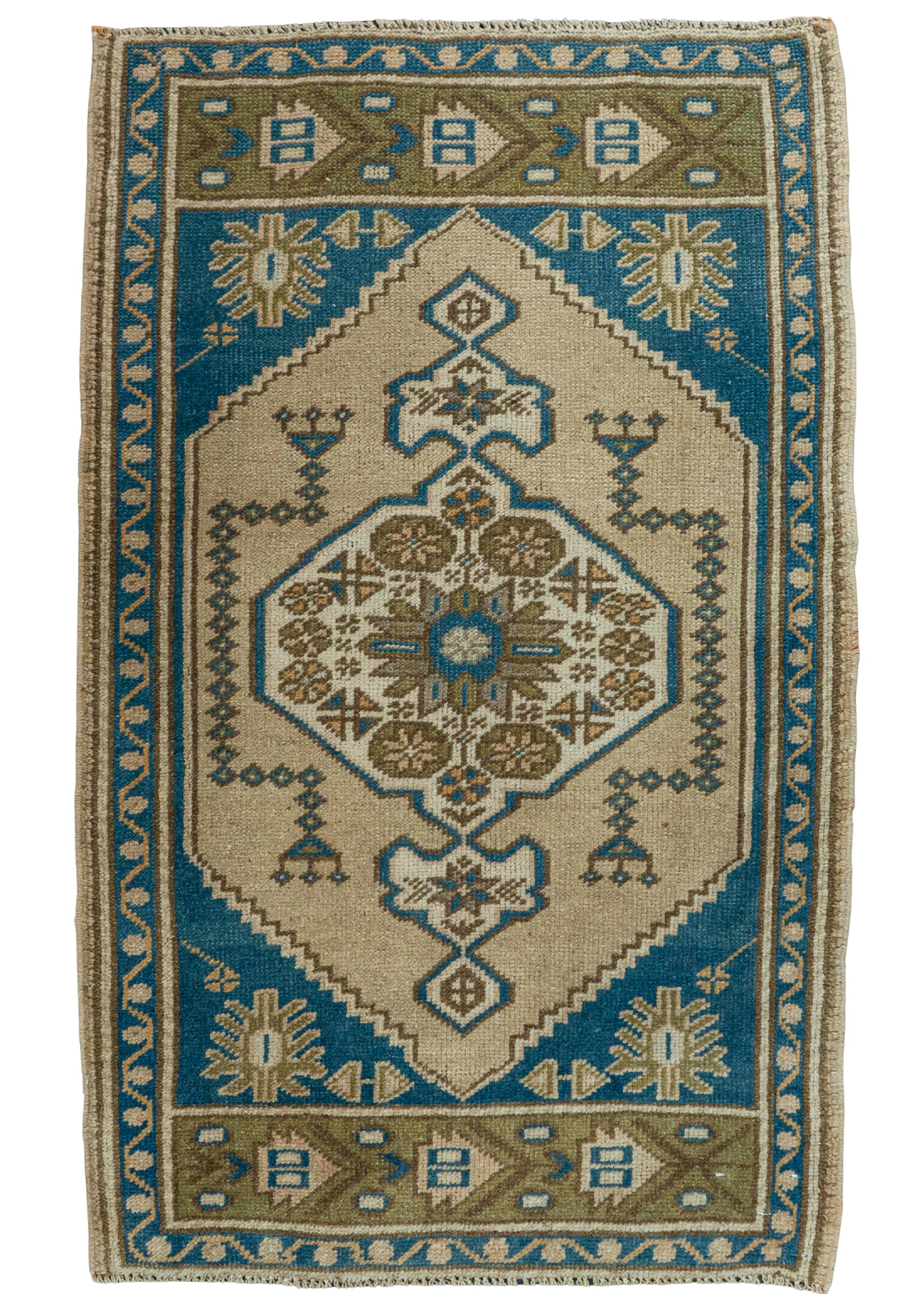 Turkish Mini Rug Oriental Hand Knotted Vintage Rug 2' x 3'3" #20768