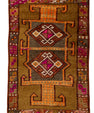 Turkish Mini Rug Oriental Hand Knotted Vintage Rug 1'9" x 1'8" #21068