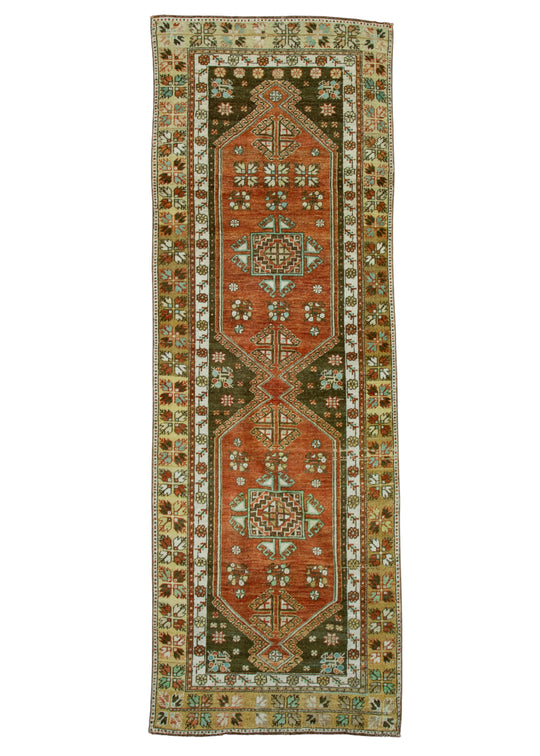 Turkish Vintage Runner Rug 3'3" x 9'5" #17979