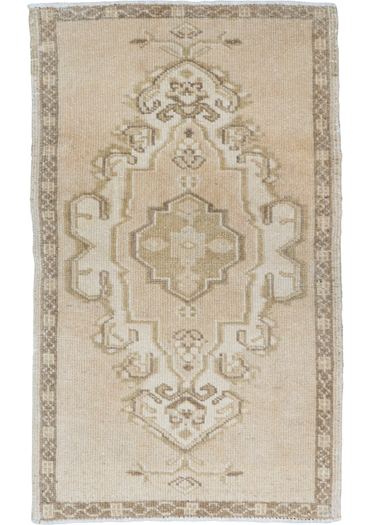 Turkish Mini Rug Oriental Hand Knotted Vintage Rug 1'9" x 2'11" #16771