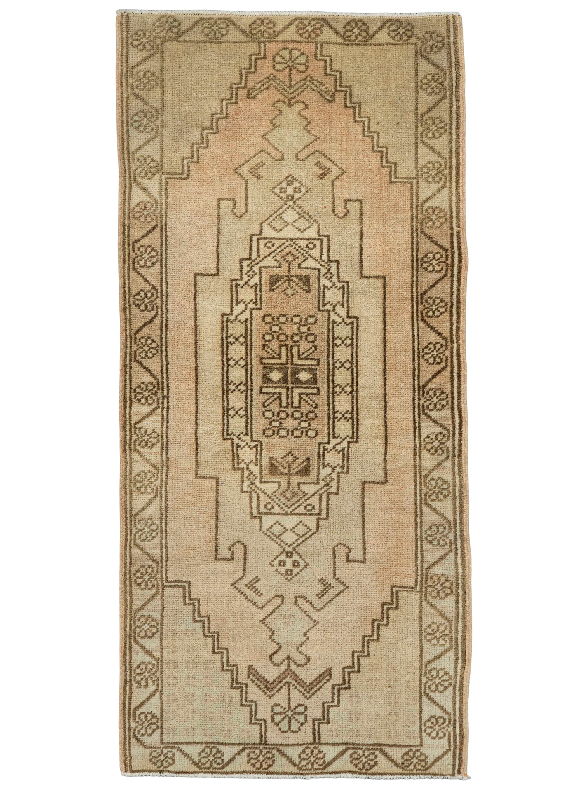 Turkish Mini Rug Oriental Hand Knotted Vintage Rug  1'9" x  3'9" #22073
