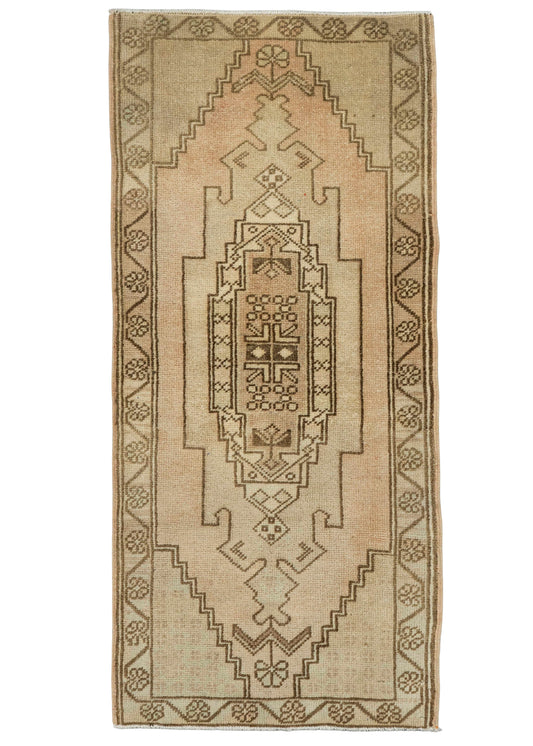 Turkish Mini Rug Oriental Hand Knotted Vintage Rug  1'9" x  3'9" #22073