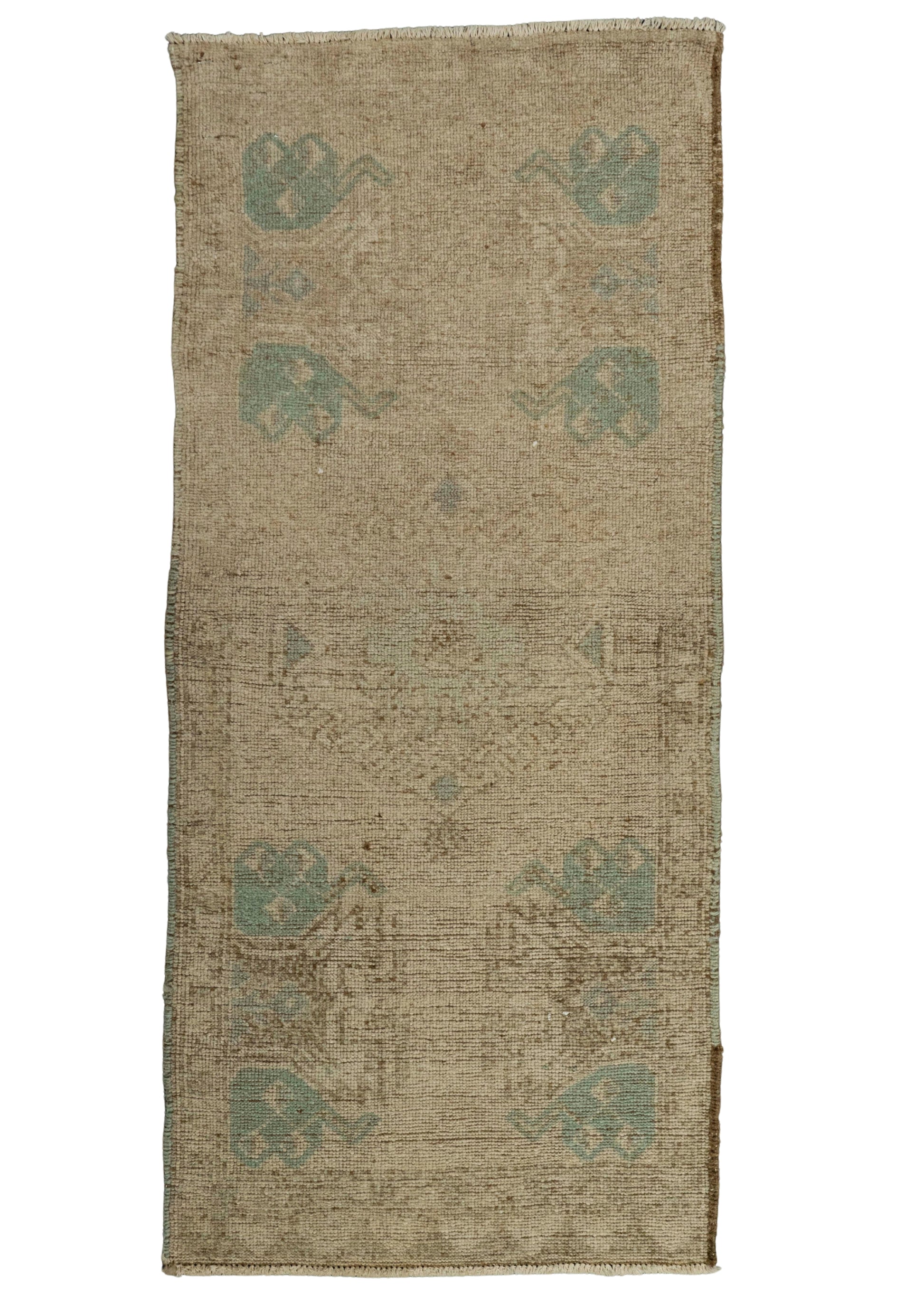 Turkish Mini Rug Oriental Hand Knotted Vintage Rug 1'7" x 3'5" #21279
