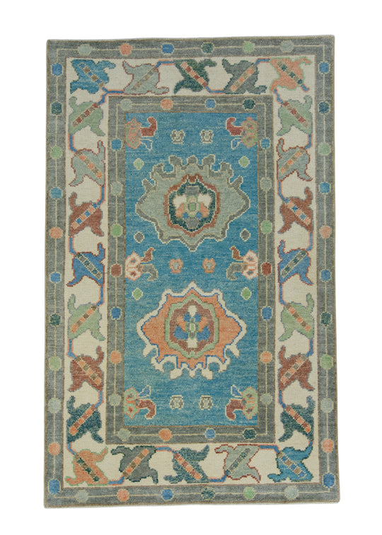 Turkish Oushak Rug 3'8" x 5'10" #17445