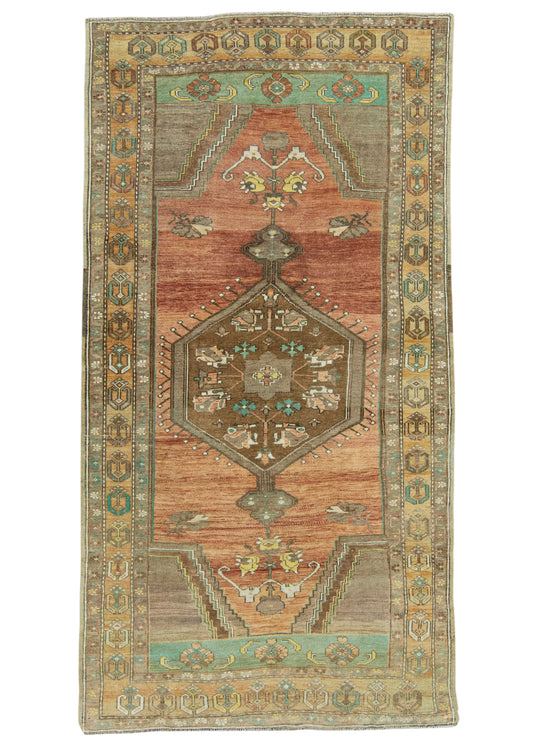 Turkish Vintage Runner Rug  4'5" x 8'4" #22907