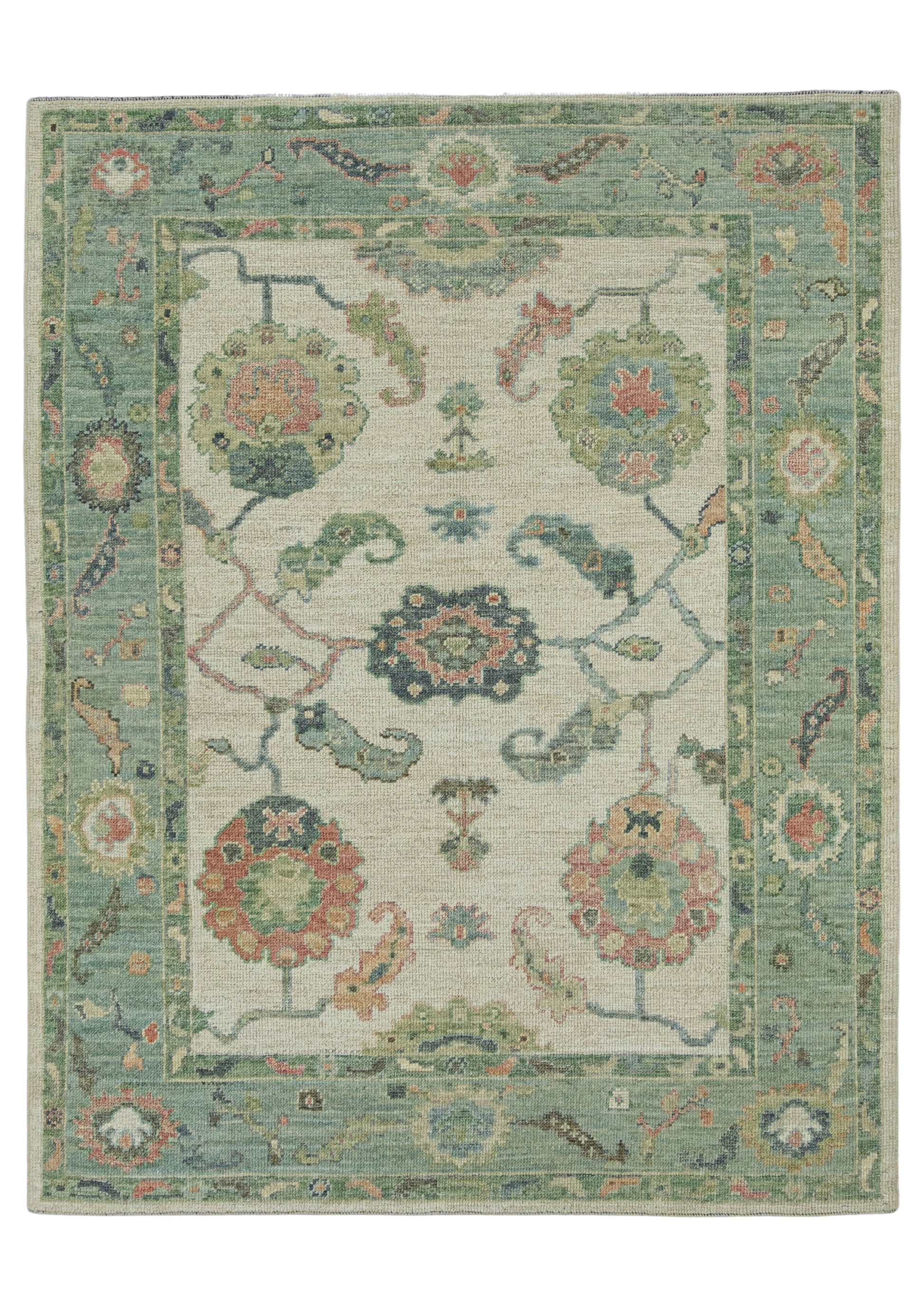 Turkish Oushak Rug  5'2" x 6'7" #20352