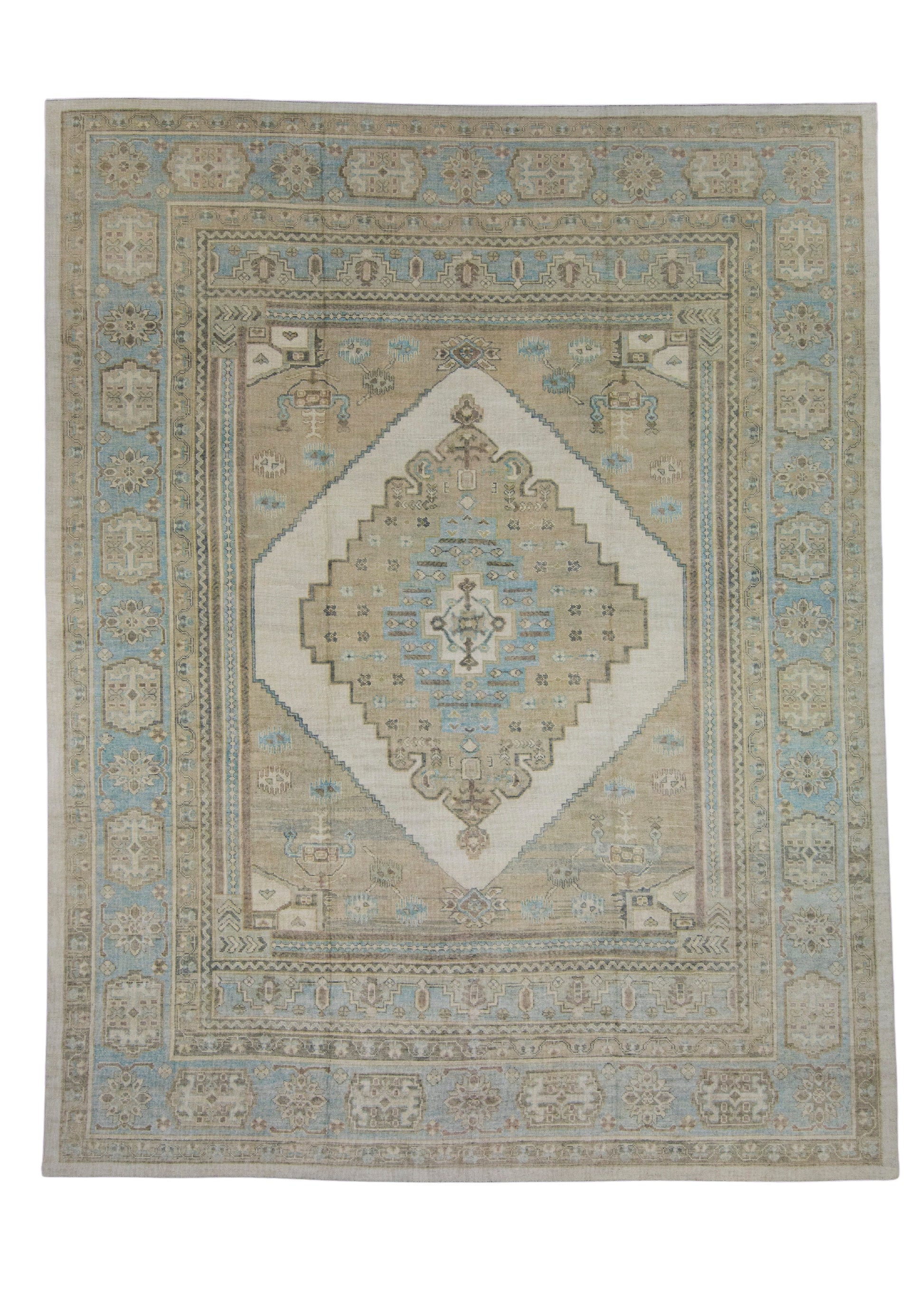 Turkish Antique Look Oushak Rug 12'4" x 15'9" #16785