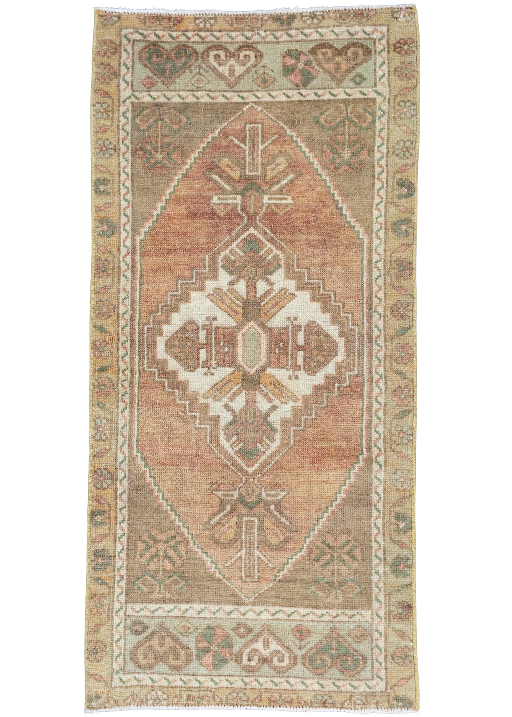 Turkish Mini Rug Oriental Hand Knotted Vintage Rug 1'8" x 3'6" #16751
