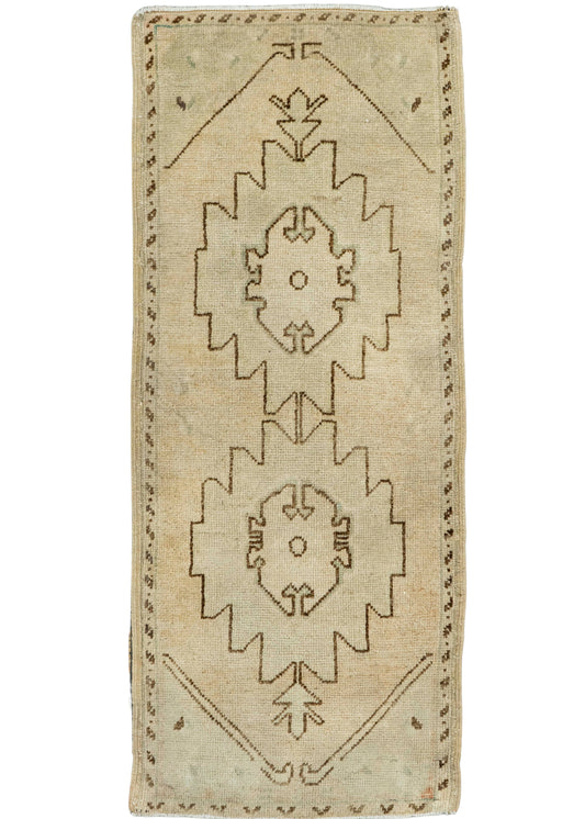 Turkish Mini Rug Oriental Hand Knotted Vintage Rug  1'7" x  3'10" #22029