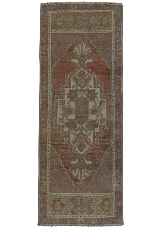 Turkish Mini Rug Oriental Hand Knotted Vintage Rug 1'5" x 3'10" #20635