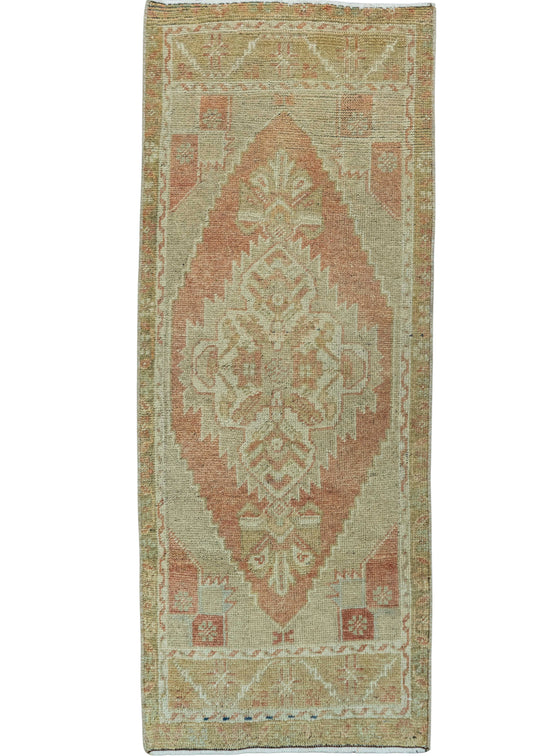 Turkish Mini Rug Oriental Hand Knotted Vintage Rug 1'7" x 4'1" #20724