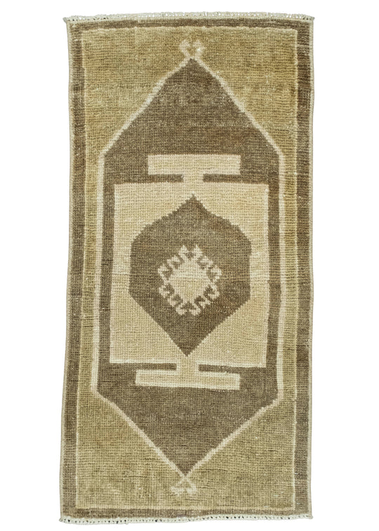 Turkish Mini Rug Oriental Hand Knotted Vintage Rug 1'7" x 3'2" #16418