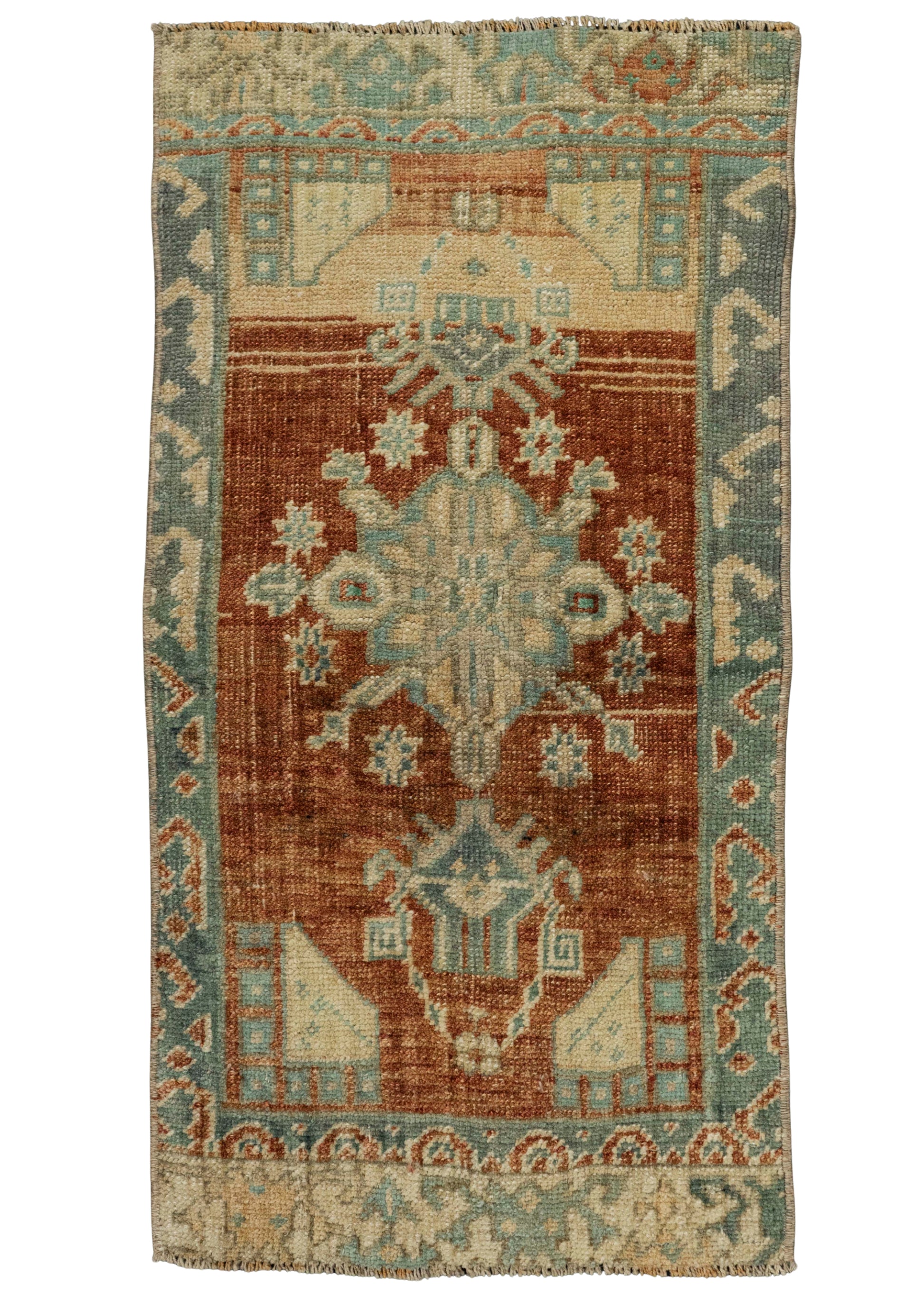 Turkish Mini Rug Oriental Hand Knotted Vintage Rug 1'6" x 2'10" #21143