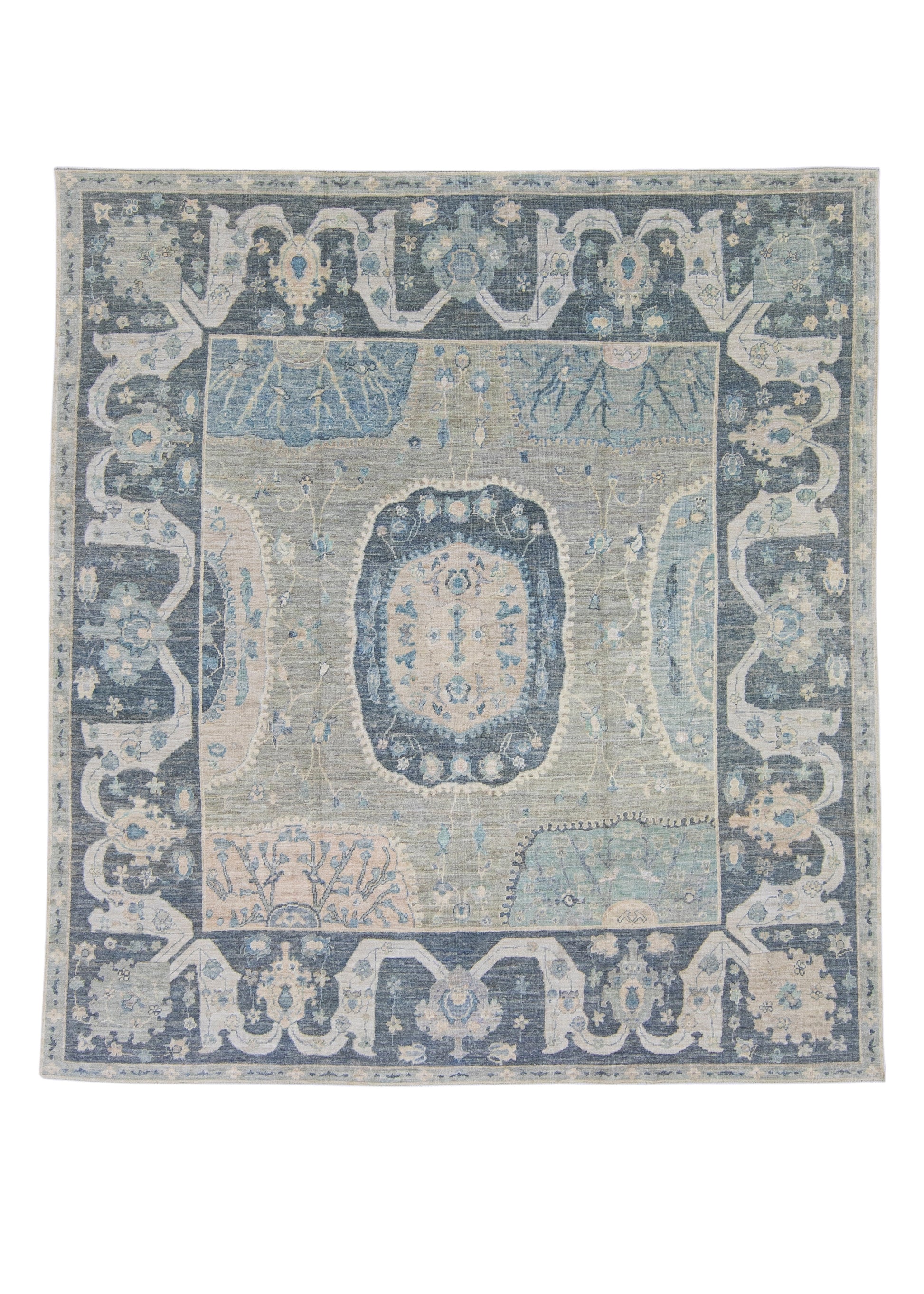 Turkish Antique Look Square Oushak Rug 9' x 9'11" #16519