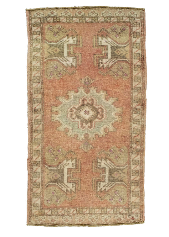 Turkish Mini Rug Oriental Hand Knotted Vintage Rug 1'9" x 3'3" #16410