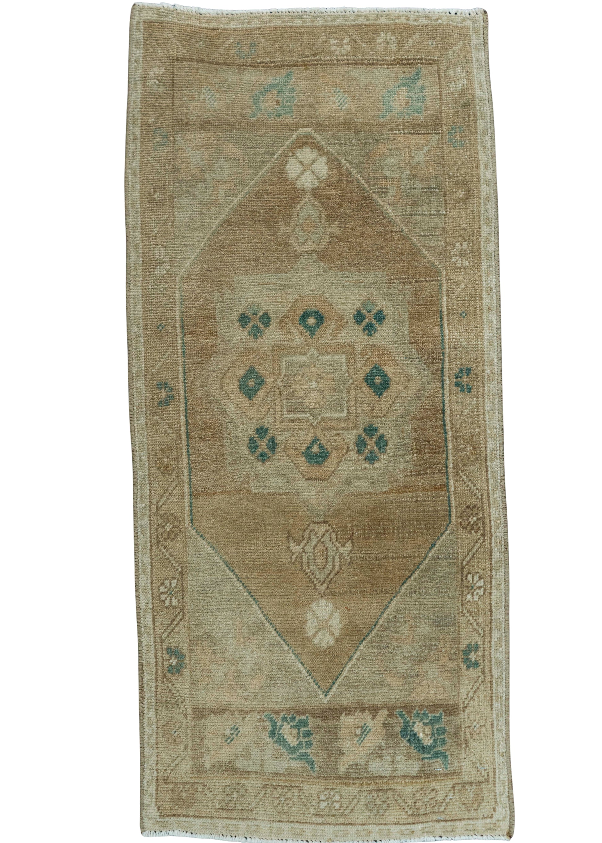 Turkish Mini Rug Oriental Hand Knotted Vintage Rug 1'7" x 3'6" #20729