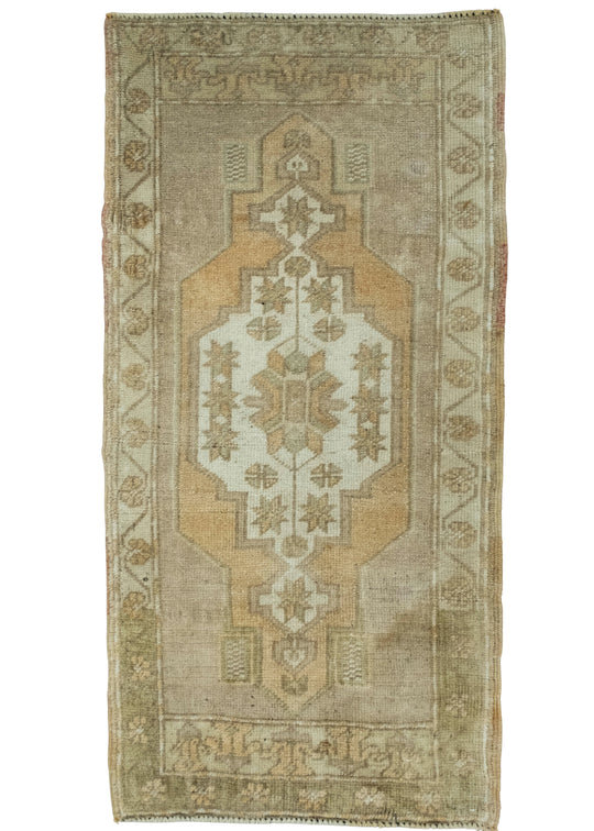 Turkish Mini Rug Oriental Hand Knotted Vintage Rug 1'7" x 3'3" #16175