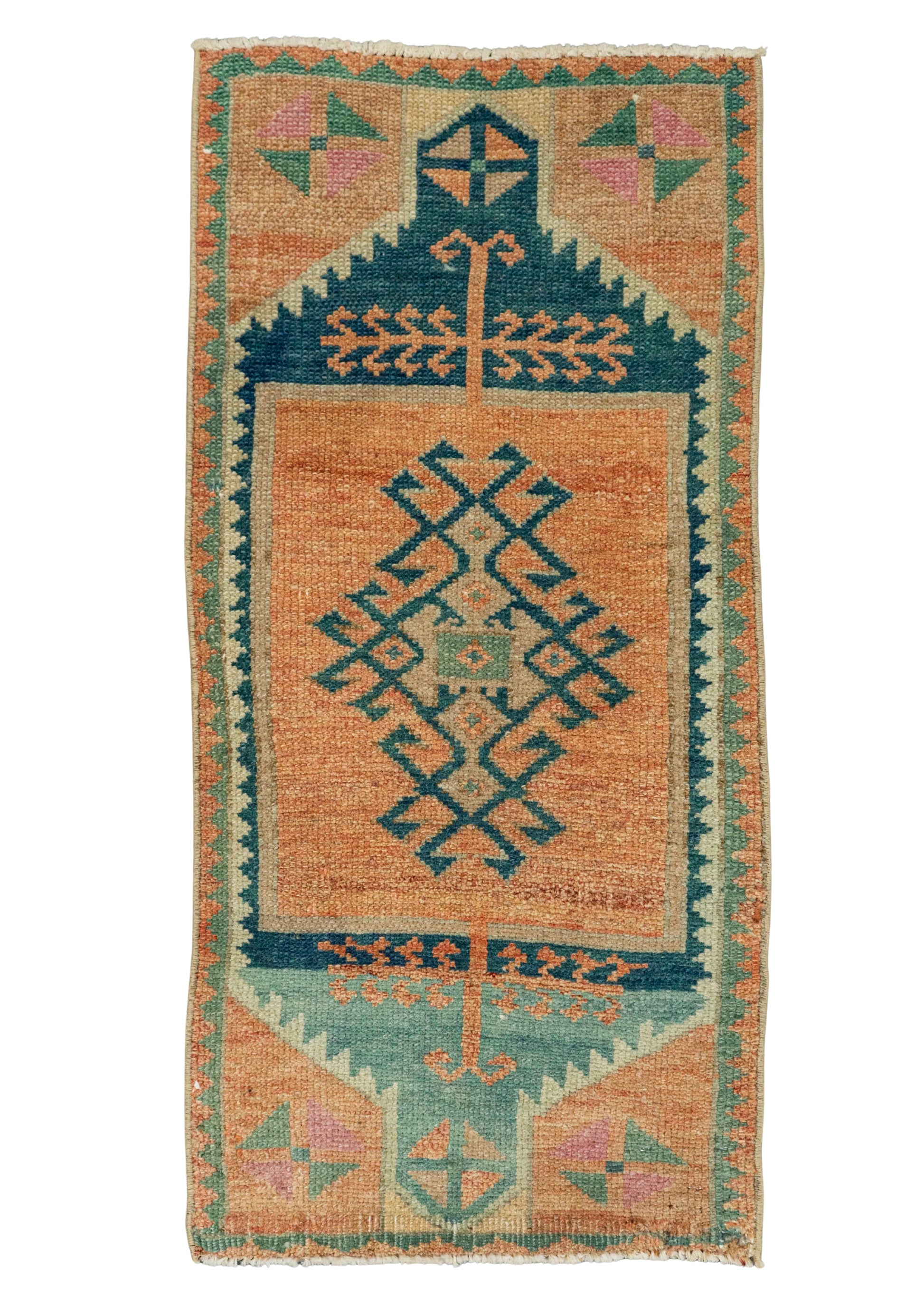 Turkish Mini Rug Oriental Hand Knotted Vintage Rug 1'5" x 2'11" #21245
