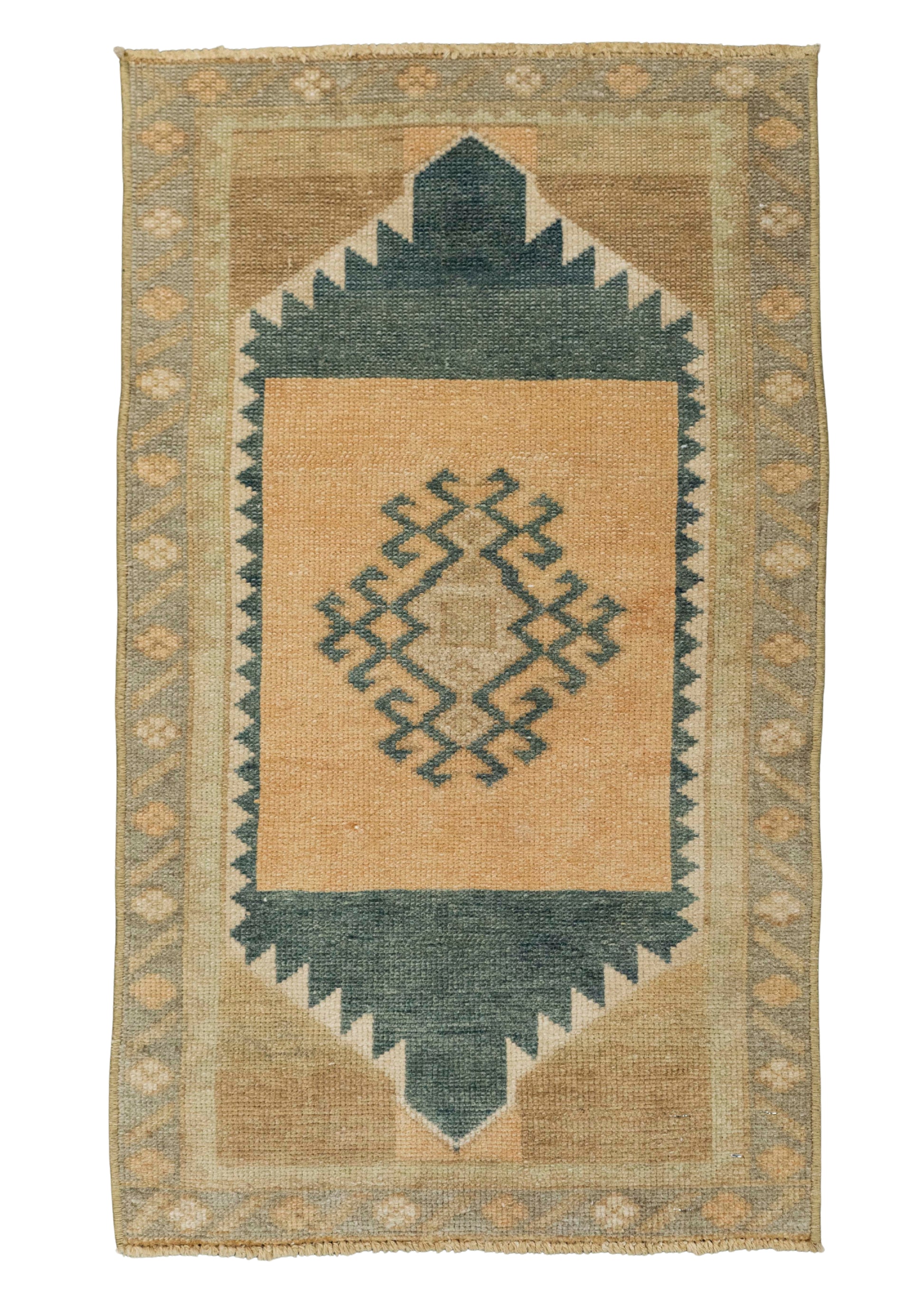 Turkish Mini Rug Oriental Hand Knotted Vintage Rug 1'7" x 2'7" #21262