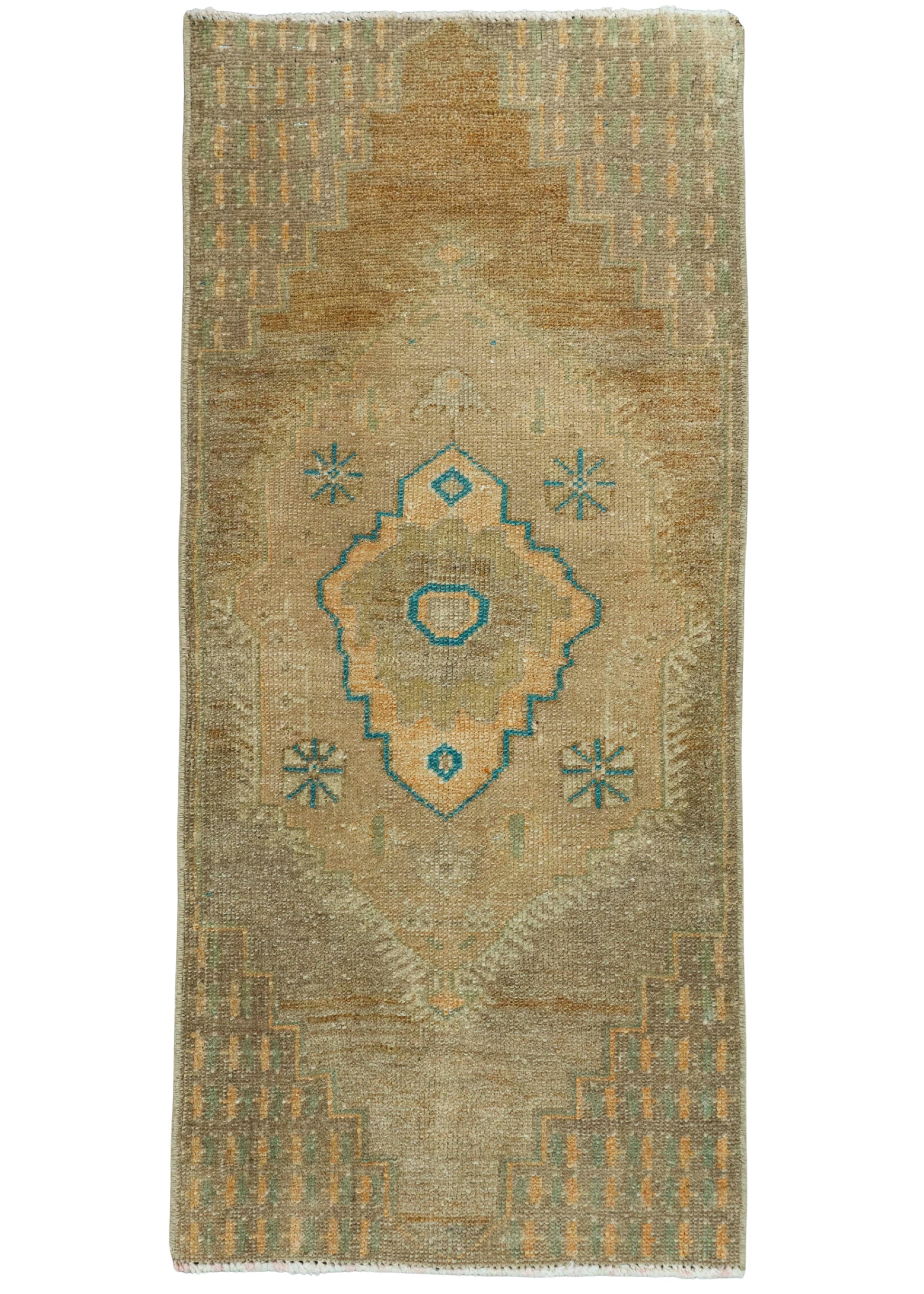 Turkish Mini Rug Oriental Hand Knotted Vintage Rug 1'5" x 3'1" #20767