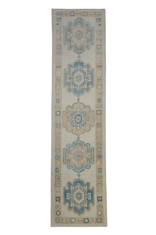 Turkish Oushak Rug 3'1" x 12'3" #7625