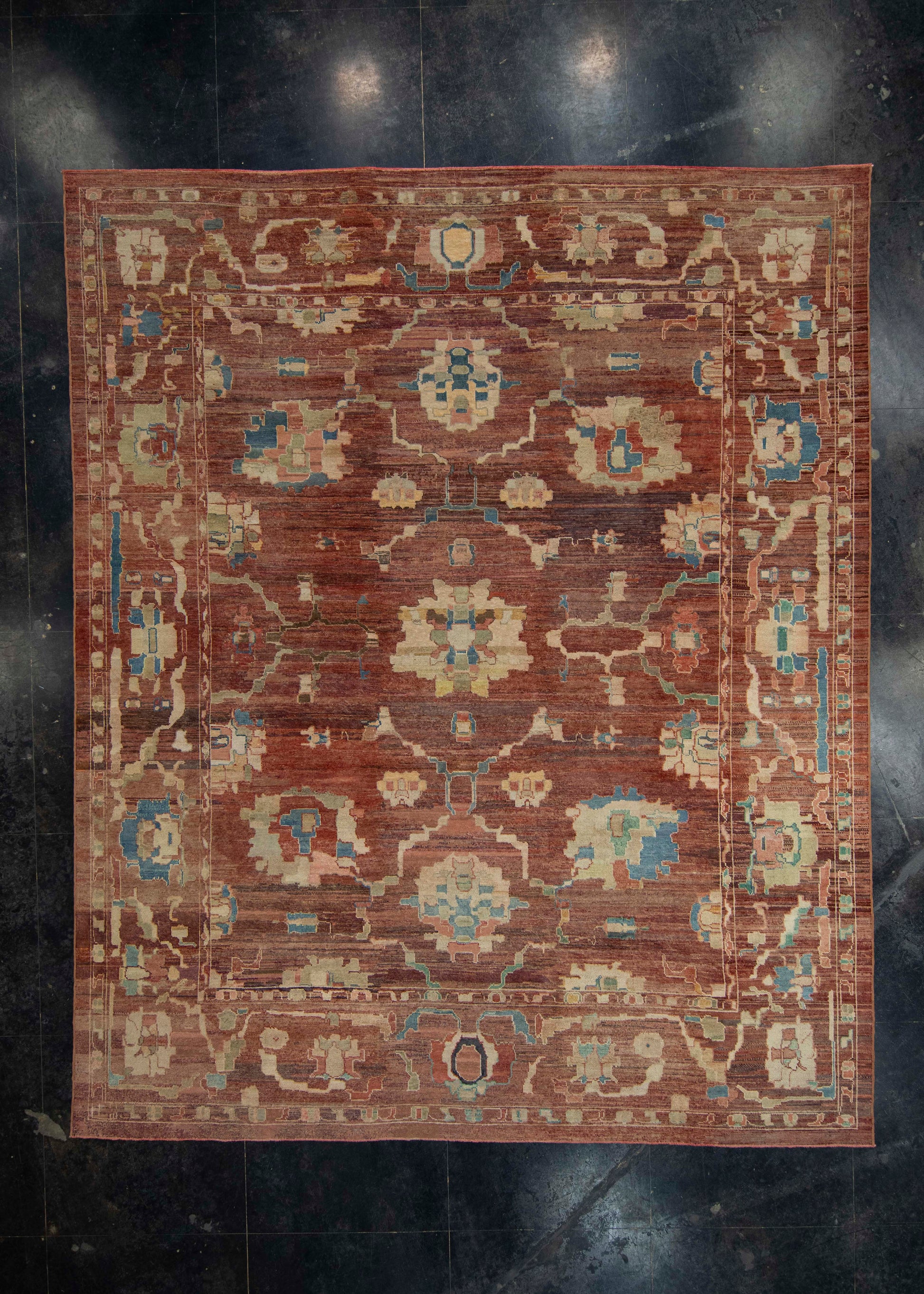 Turkish Oushak Old Wool Rug 11'9" x 14'3" #18130
