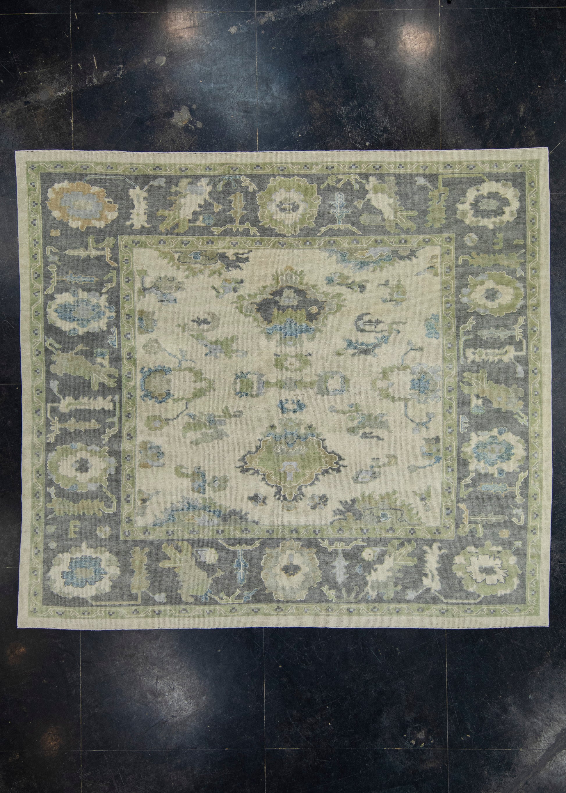 Turkish Oushak Square Rug 8'8" x 7'9" #18126