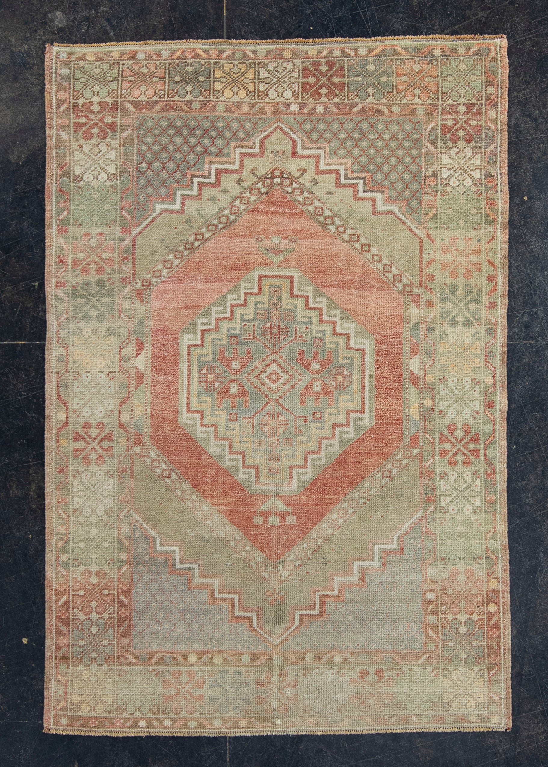 Turkish Vintage Anatolian Rug 3'8" x 5'6" #17570