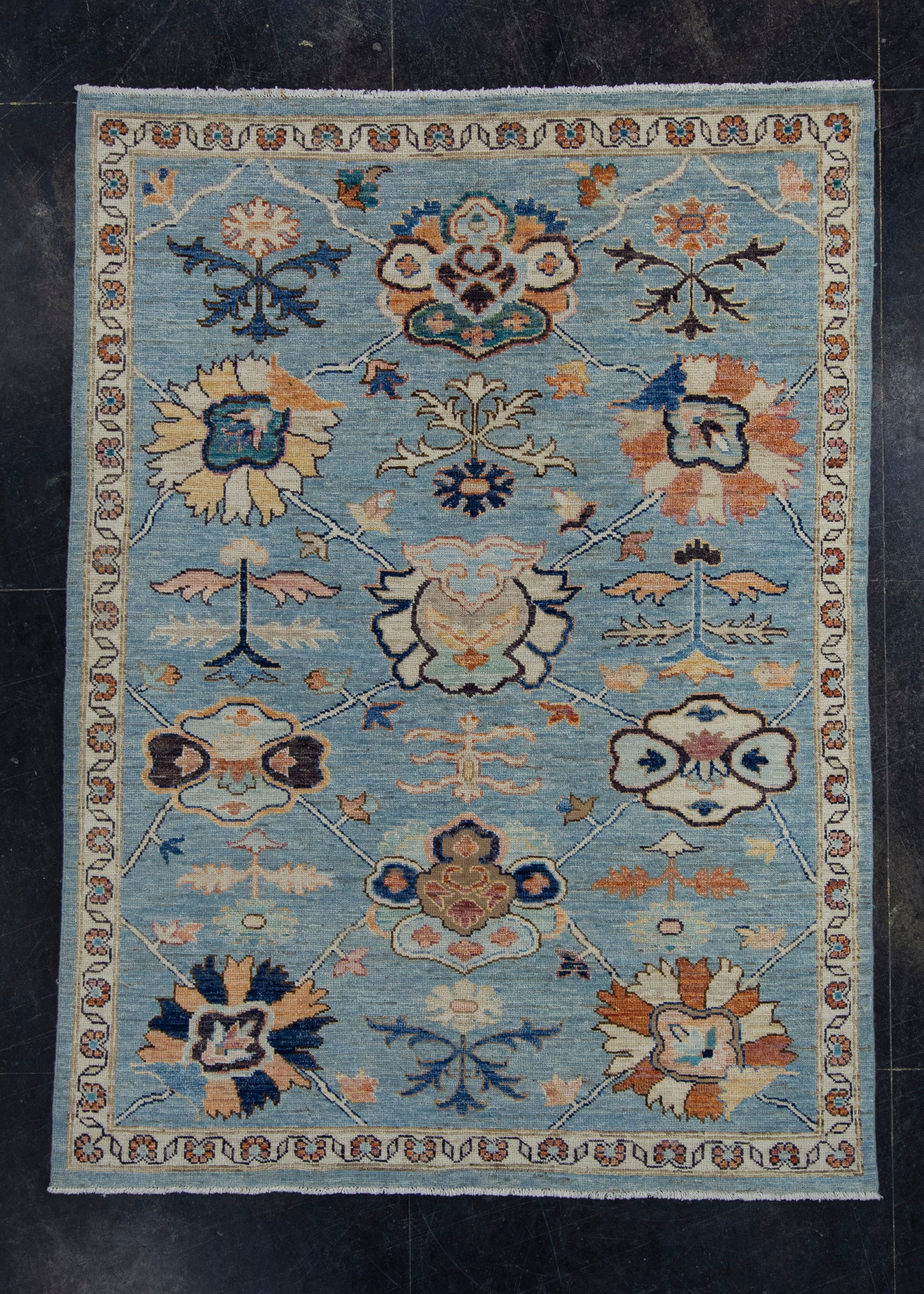 Turkish Oushak Rug 4'11" x 6'9" #17015