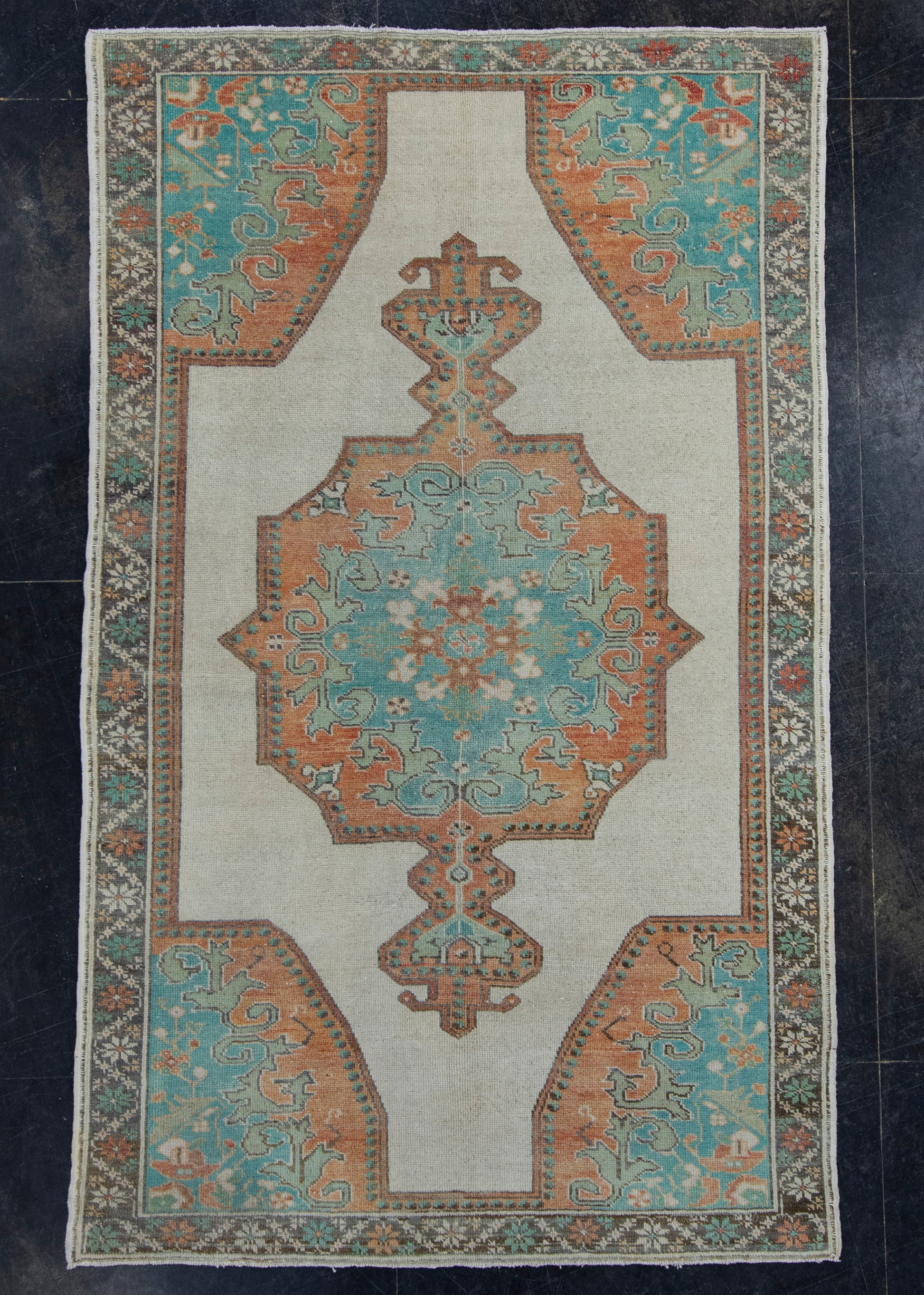 Turkish Vintage Rug 4'7" x 7'8" #17955