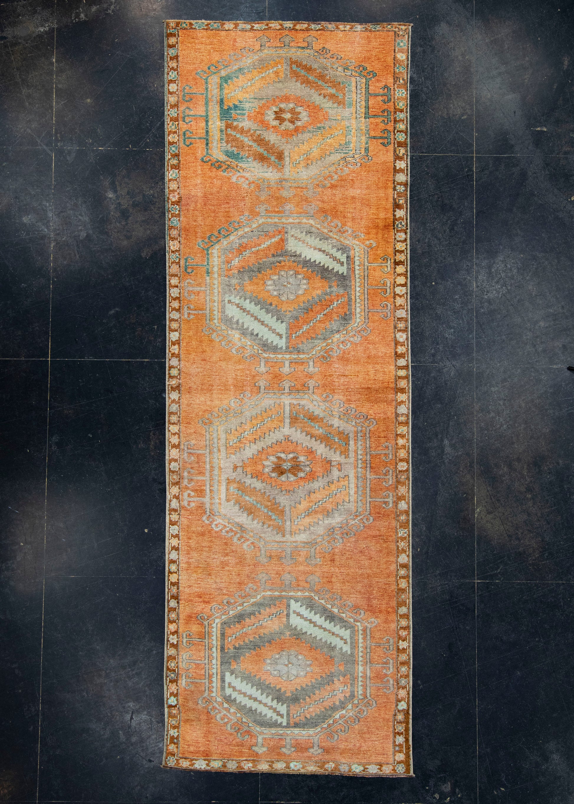Turkish Vintage Runner Rug 3'5" x 10'6" #17460