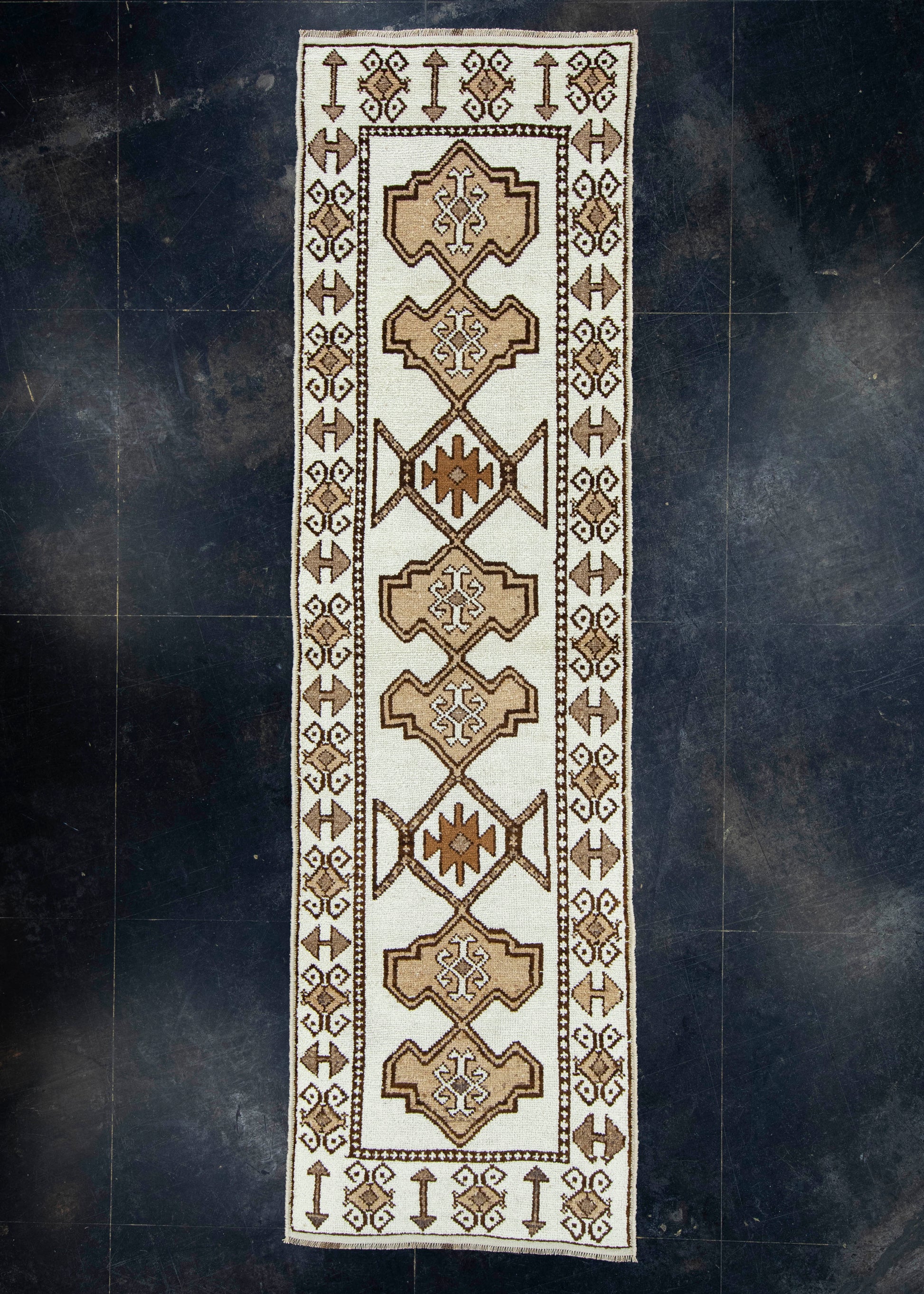 Turkish Vintage Runner Rug 3'4" x 11'10" #17470