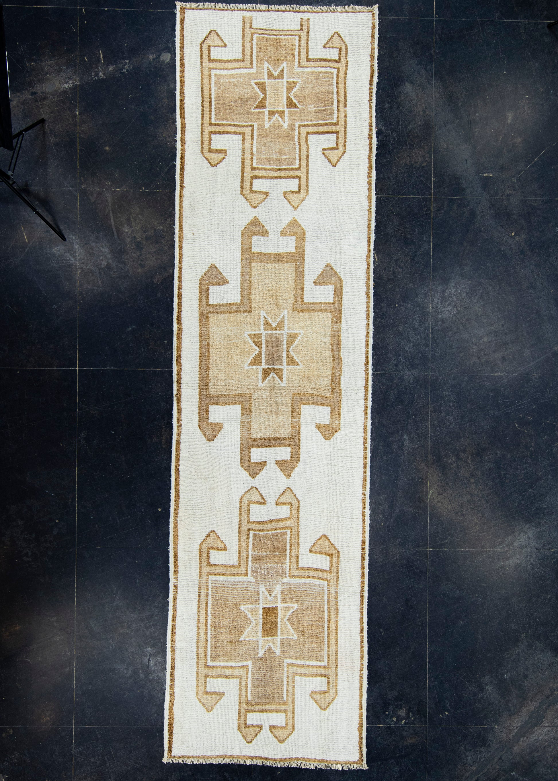 Turkish Vintage Runner Rug 3'4" x 12'9" #17073