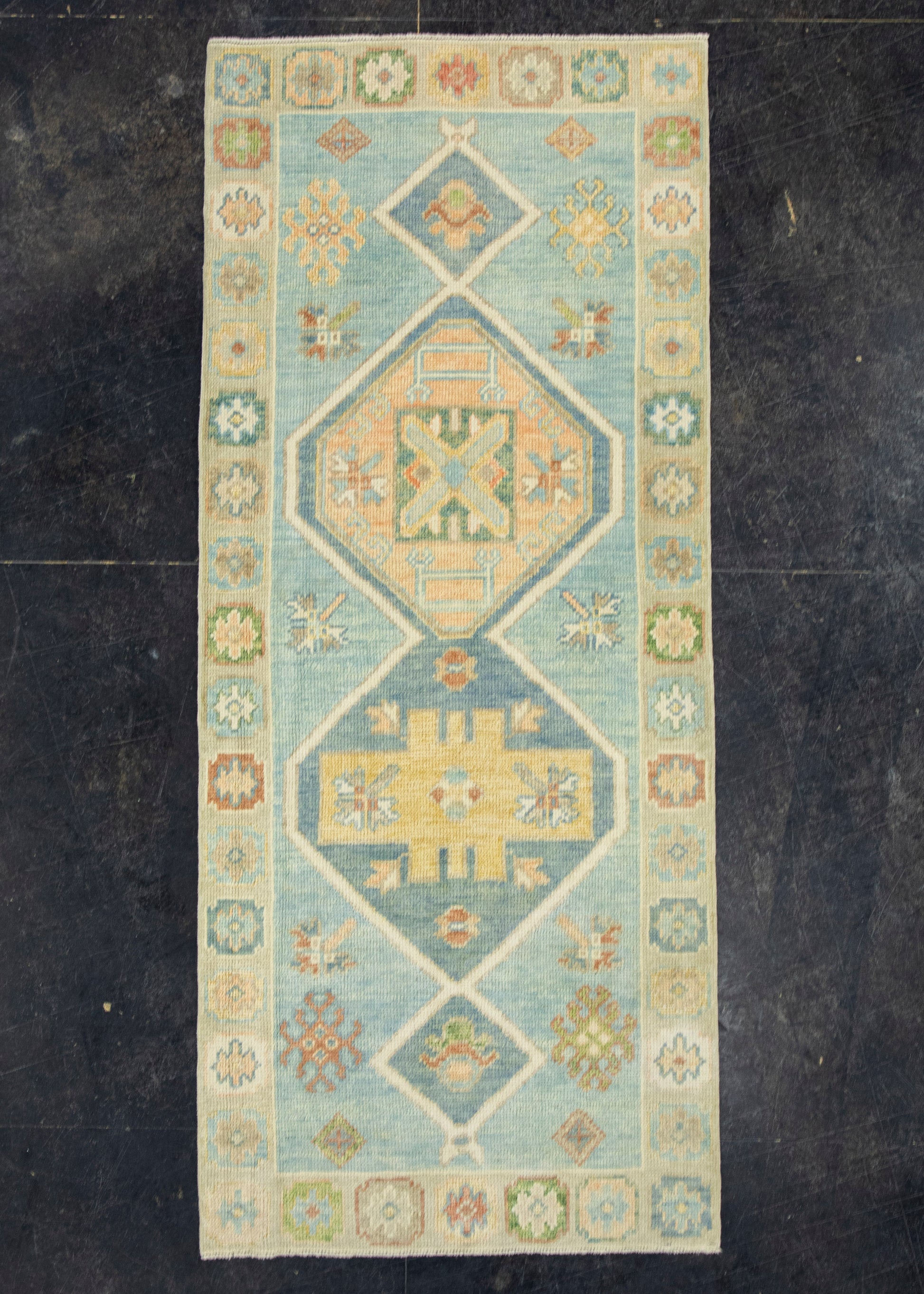 Turkish Oushak Rug 2'8" x 6'6" #18002