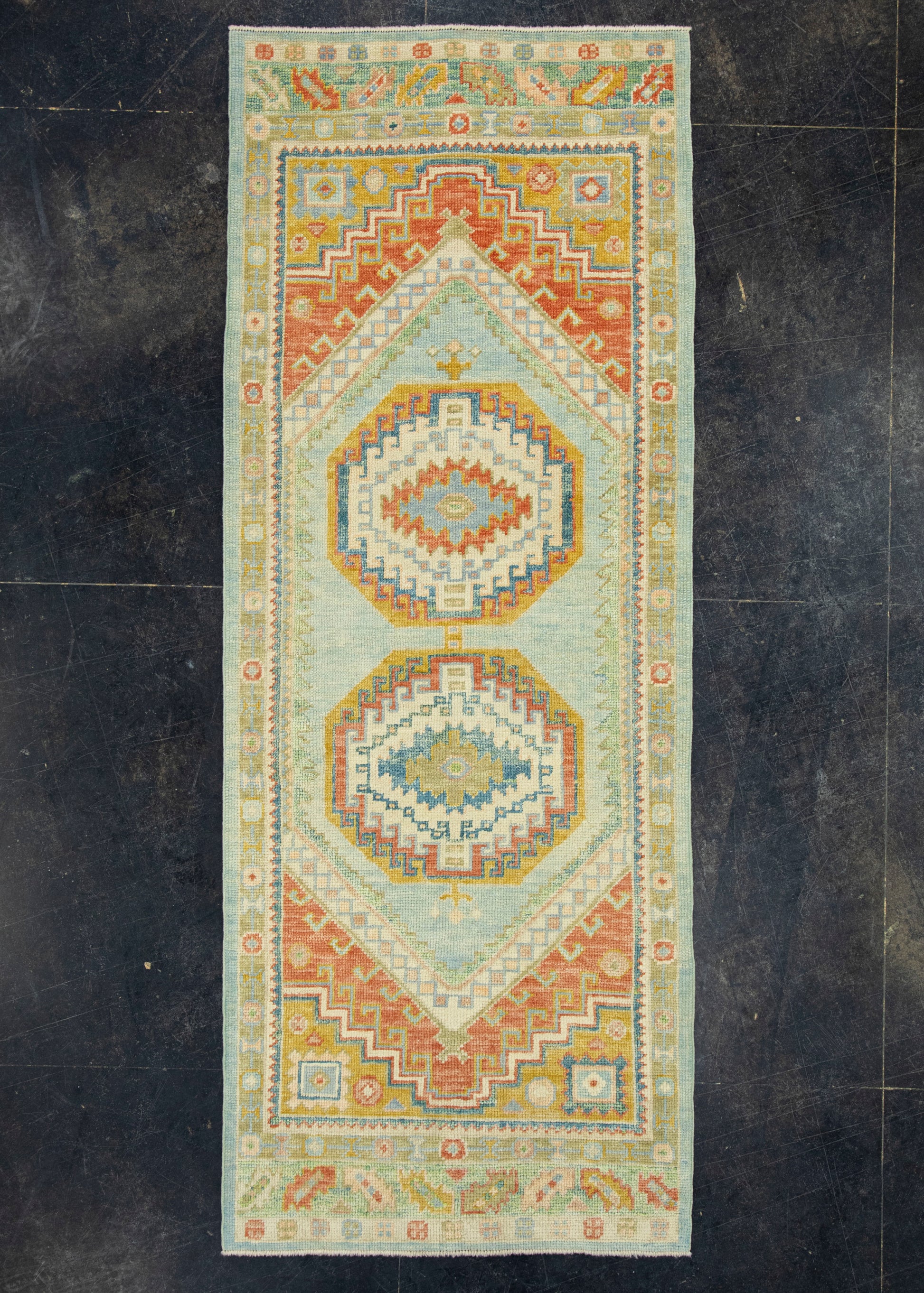 Turkish Oushak Rug 2'11" x 7'7" #18004