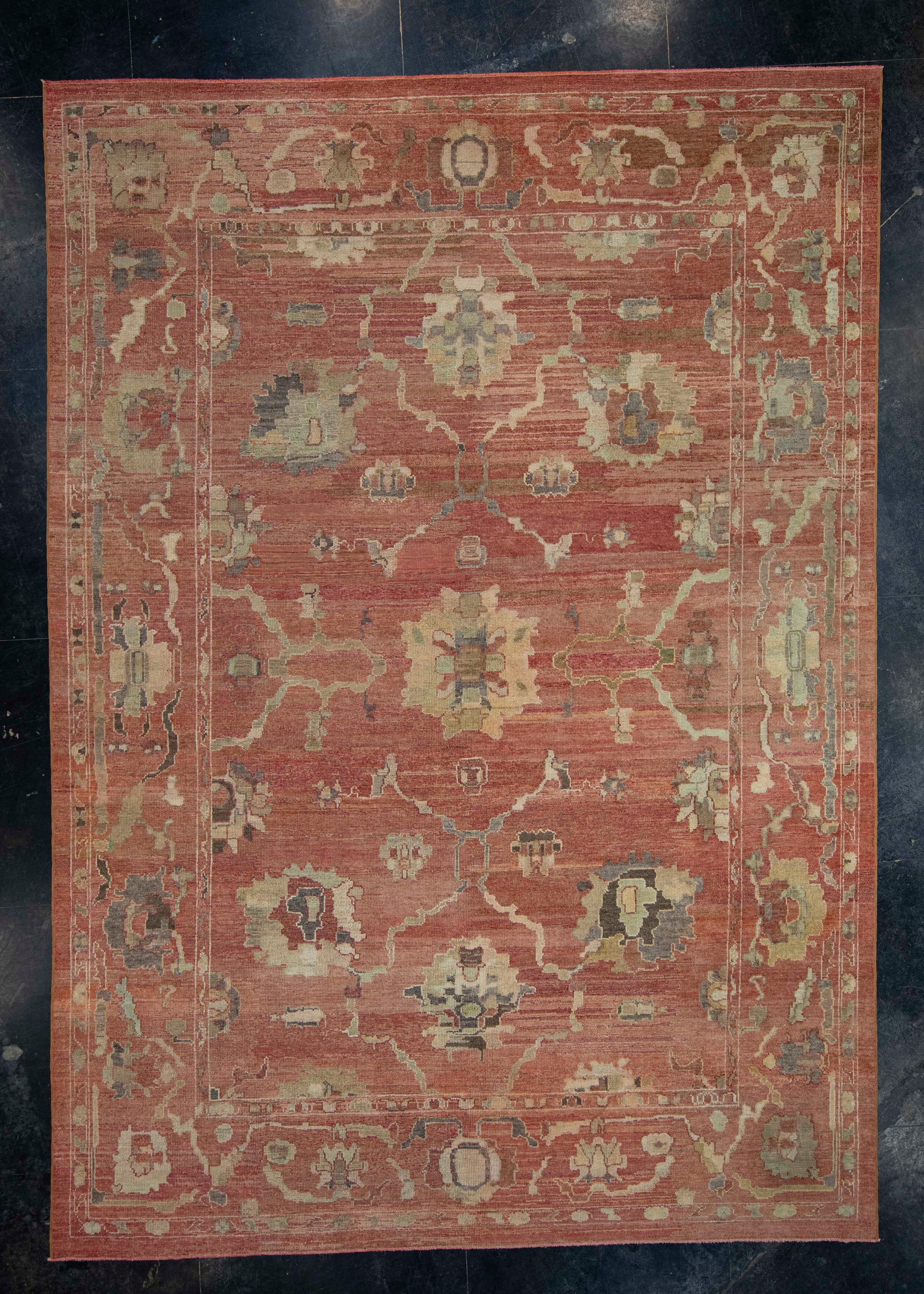 Turkish Oushak Old Wool Rug 9'4" x 13'1" #18016